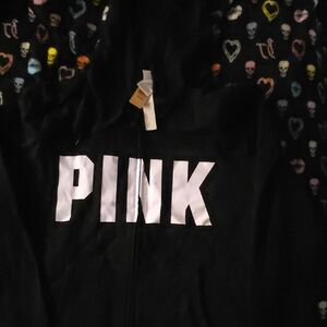 Black Hoodie with White PINK Logo From Victoria's Secret XXL
